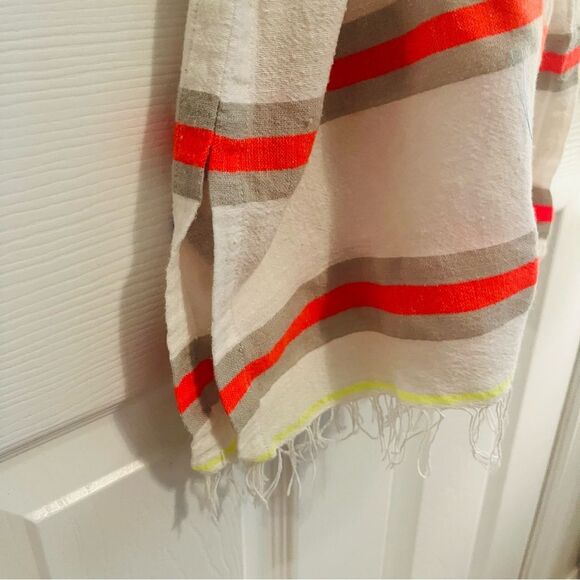 Lemlem V neck White and Multicolor Striped Swim Coverup - Picture 9 of 10